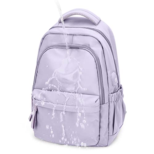 Schulrucksack Mädchen Teenager Schulranzen Rucksack Damen 14 Zoll Laptop Rucksack Leichter schultasche Hochschule Campus Rucksack Nylon Wasserdicht Lässig Arbeitsreise Tagesrucksack(Lila) von SEAFEW