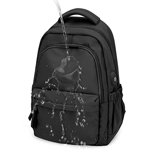 Schulrucksack Mädchen Teenager Schulranzen Rucksack Damen 14 Zoll Laptop Rucksack Leichter schultasche Hochschule Campus Rucksack Nylon Wasserdicht Lässig Arbeitsreise Tagesrucksack(Schwarz) von SEAFEW