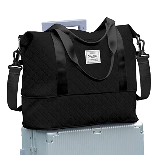 Reisetasche Damen Sporttasche 40x20x25 Ryanair Handgepäck Tasche Weekender Bag Schwimmtasche Wasserdicht Travel Bag Duffle Bag Fitnesstasche Trainingstasche Frauen für Reise Gym,B7-Schwarz von SEAFEW