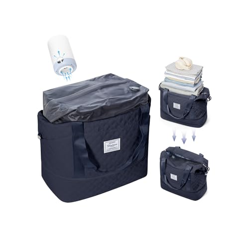 Vakuum Reisetasche Damen Handgepäck Tasche Sporttasche Weekender Bag Schwimmtasche Wasserdicht Travel Bag Duffle Bag Fitnesstasche Trainingstasche Krankenhaustasche,X4-graublau von SEAFEW