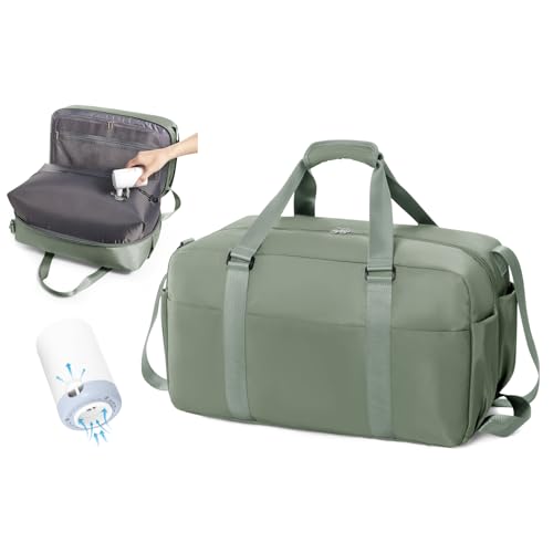 Vakuum Reisetasche Damen Handgepäck Tasche Sporttasche Weekender Bag Schwimmtasche Wasserdicht Travel Bag Duffle Bag Fitnesstasche Trainingstasche Krankenhaustasche,Z2-Grün von SEAFEW