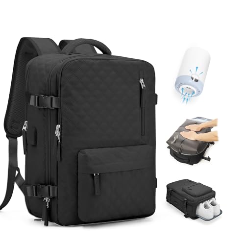 Vakuum Rucksack Handgepäck Rucksack 40x30x20 für Ryanair Reiserucksack Wasserdichter Unter Dem Sitz Handgepäck Flugzeuge Reisetasche Weekendertasche Wanderrucksack Lässiger Tagesrucksack,I1-Schwarz von SEAFEW