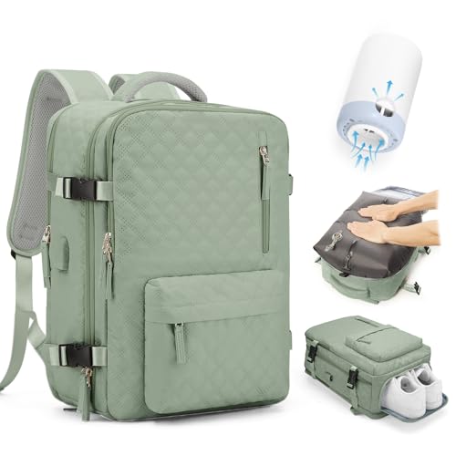 Vakuum Rucksack Handgepäck Rucksack 40x30x20 für Ryanair Reiserucksack Wasserdichter Unter Dem Sitz Handgepäck Flugzeuge Reisetasche Weekendertasche Wanderrucksack Lässiger Tagesrucksack,I2-Lichtgrün von SEAFEW