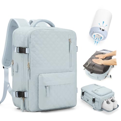 Vakuum Rucksack Handgepäck Rucksack 40x30x20 für Ryanair Reiserucksack Wasserdichter Unter Dem Sitz Handgepäck Flugzeuge Reisetasche Weekendertasche Wanderrucksack Lässiger Tagesrucksack,I7-Blau von SEAFEW