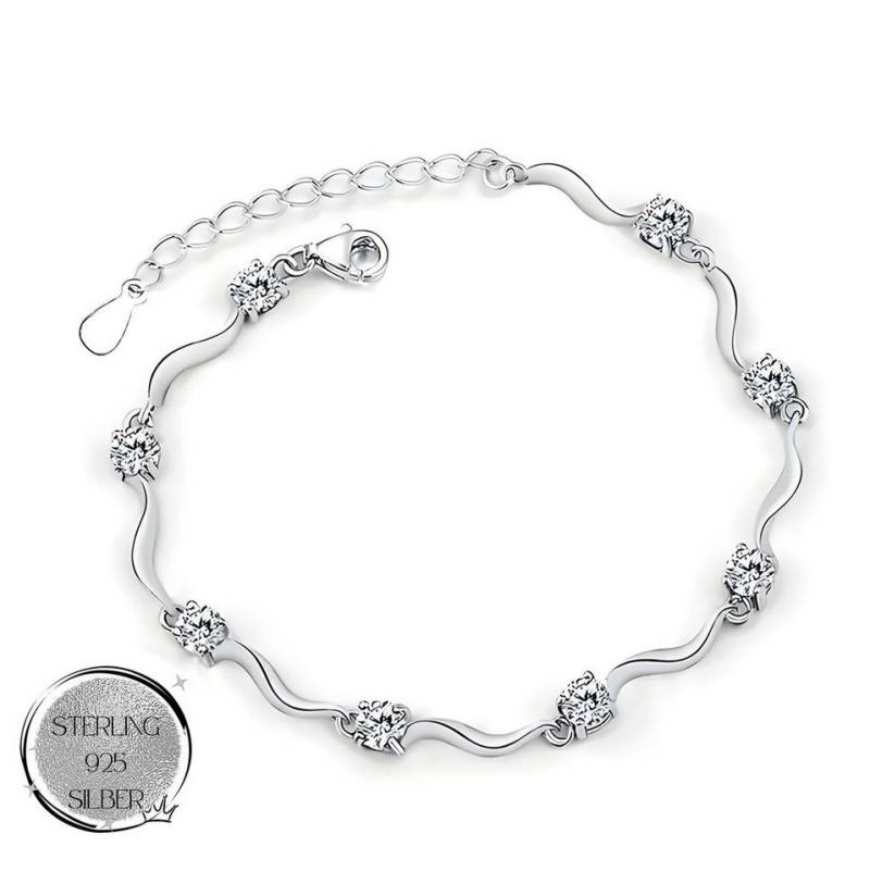 SEAMISAI Silberarmband Armband 925, Armkette Damen Frauen Schlicht Filigran Geschenk (1-tlg. + Geschenkverpackung), 925 Sterling Silber Schmuck mit synth.Zirkonia Muttertag Valentingstag von SEAMISAI