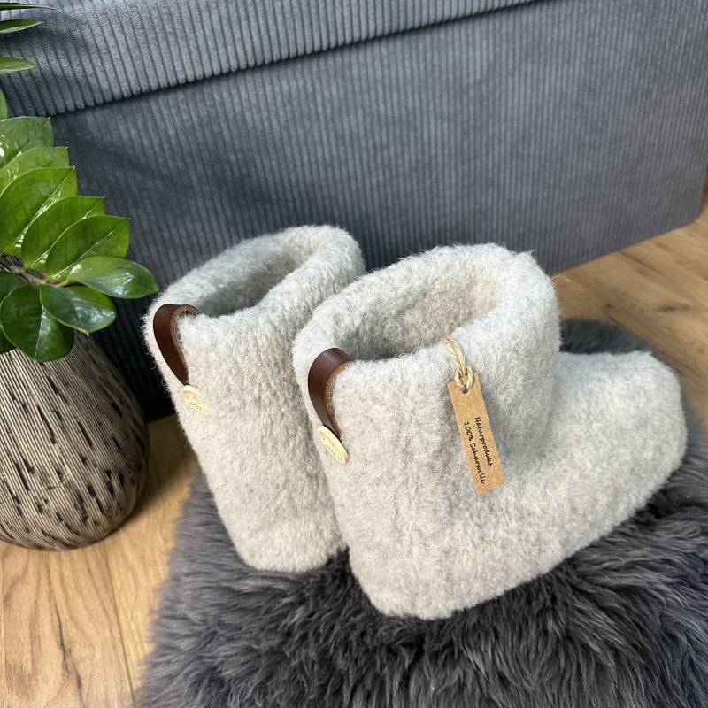 Personalisierte Wollhausschuhe Aus 100% Schafwolle Warme Weiche Hüttenschuhe Für Damen & Herren Atmungsaktive Winter-Hausschuhe Geschenkidee von SEAMISAIhandgemacht