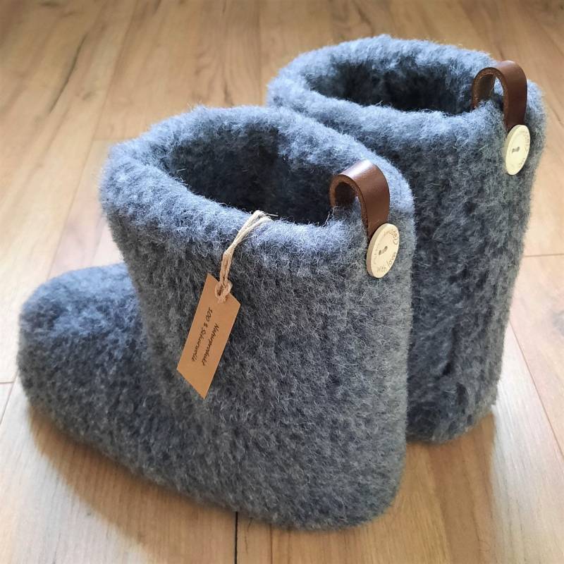 Personalisierte Wollhausschuhe Aus 100% Schafwolle Warme Weiche Hüttenschuhe Für Damen & Herren Atmungsaktive Winter-Hausschuhe Geschenkidee von SEAMISAIhandgemacht