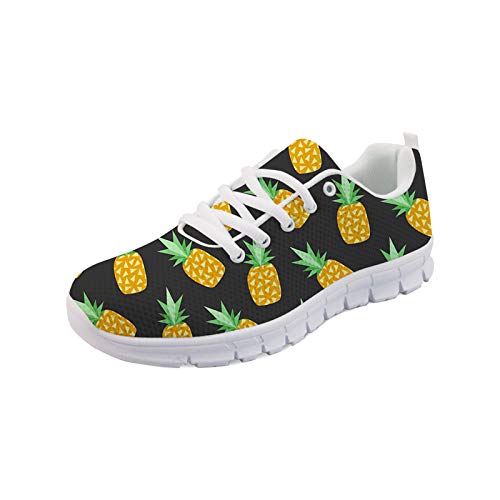 SEANATIVE Atmungsaktive Mesh Damen Laufschuhe Draft Sneaker Casual Mädchen Jogging Sport Schuhe, Gelb - Gelbe Ananas - Größe: 40 EU von SEANATIVE