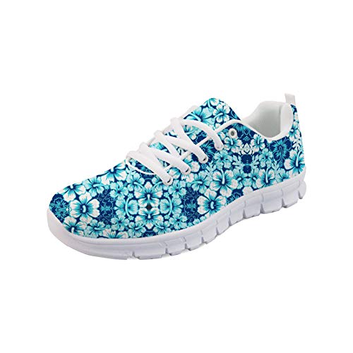 SEANATIVE Atmungsaktive Mesh Damen Laufschuhe Draft Sneaker Casual Mädchen Jogging Sport Schuhe, Hibiskusblau, 40.5 EU von SEANATIVE