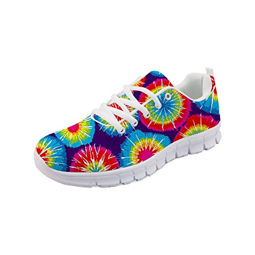 SEANATIVE Damen Laufschuhe Atmungsaktiv Mesh Sport Sneaker Casual Damen Joggingschuhe, - Regenbogenfarben - Größe: 39.5 EU von SEANATIVE