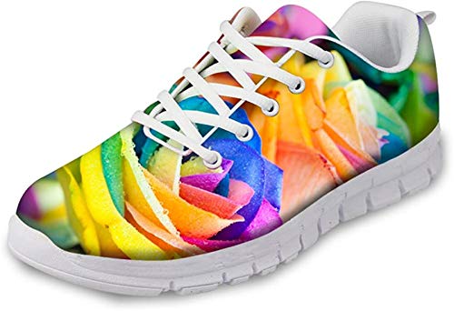 SEANATIVE Damen Laufschuhe für Gym Fitness Schuhe Mode Sneaker, - Rainbow Rose - Größe: 36 EU von SEANATIVE