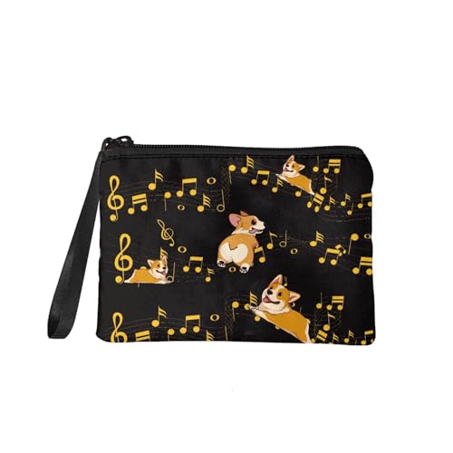 SEANATIVE Damen Münzgeldbörse, tragbare Mini-Tasche, Kleingeldbörse mit Handgelenkschlaufe, niedlicher Lippenstift-Tasche für Mädchen, Süße Corgi, Taschen-Organizer von SEANATIVE