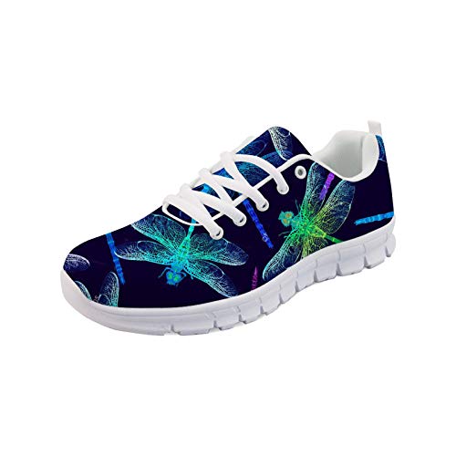 SEANATIVE Damen Sport Gym Sneaker Mode Atmungsaktive Laufschuhe Casual Walking Schuhe, Blau - blaue libelle - Größe: 39.5 EU von SEANATIVE