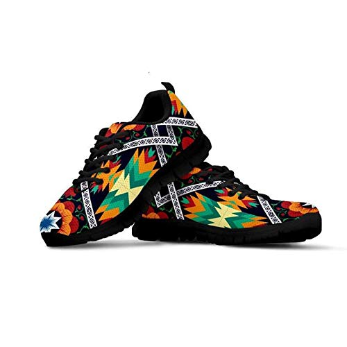 SEANATIVE Damen Sport Gym Sneaker Mode Atmungsaktive Laufschuhe Casual Walking Schuhe, - Ethnische afrikanische Blum - Größe: 40 EU von SEANATIVE