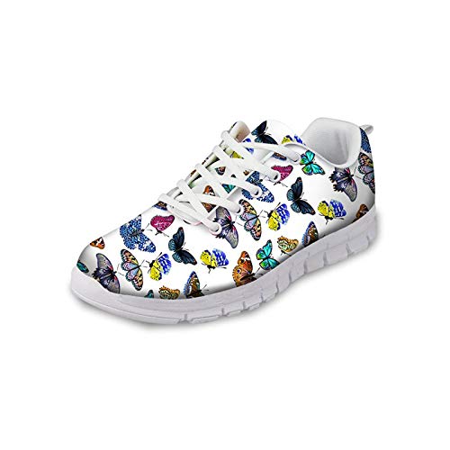 SEANATIVE Damen Sport Gym Sneaker Mode Atmungsaktive Laufschuhe Casual Walking Schuhe, - Schmetterling - Größe: 39 EU von SEANATIVE