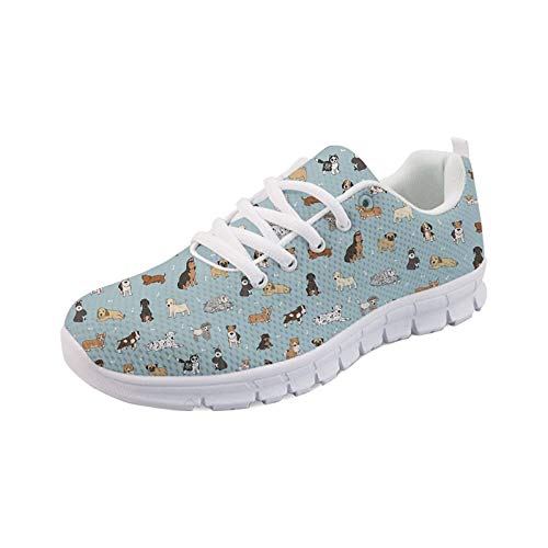 SEANATIVE Damen Sport Gym Sneaker Mode Atmungsaktive Laufschuhe Casual Walking Schuhe, - Welpe Hund - Größe: 39 EU von SEANATIVE