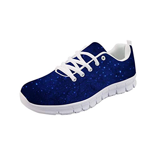 SEANATIVE Damen Sport Sneaker Laufschuhe Joggingschuhe Damen Leichte Wanderschuhe, Blau - Blauer Weltraumhimmel - Größe: 43.5 EU von SEANATIVE