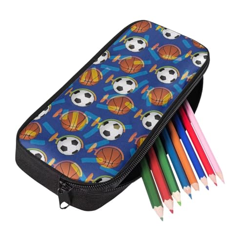 SEANATIVE Federmäppchen, Organizer, Stifttasche, Grundschule, Studenten, Schreibwaren-Tasche für Kinder, Mädchen, Jungen, Cartoon-Basketball, Taschen-Organizer von SEANATIVE