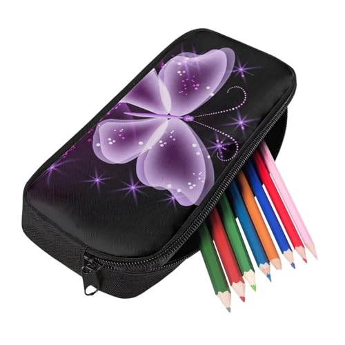 SEANATIVE Federmäppchen, Organizer, Stifttasche, Grundschule, Studenten, Schreibwaren-Tasche für Kinder, Mädchen, Jungen, Glitzernd, Schmetterling, Taschen-Organizer von SEANATIVE