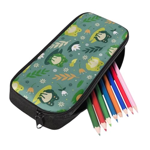 SEANATIVE Federmäppchen, Organizer, Stifttasche, Grundschule, Studenten, Schreibwaren-Tasche für Kinder, Mädchen, Jungen, Grüner Frosch, Taschen-Organizer von SEANATIVE