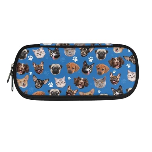 SEANATIVE Federmäppchen mit großem Fassungsvermögen, für Büro, Uni, Schule, große Aufbewahrung für Kinder, Mädchen, Jungen, Hund und Katze, Taschen-Organizer von SEANATIVE