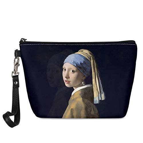 SEANATIVE Kulturbeutel Pinselhalter Serie Mädchen mit einem Perlenohrring Design Damen Reise Bulk Make-up Tasche von SEANATIVE