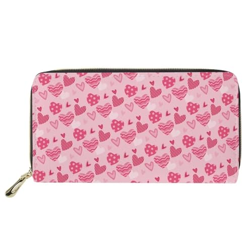 SEANATIVE Lange Geldbörse aus PU-Leder für Damen, modisch, Clutch, Reißverschluss, Handtasche, Kartenhalter, Love Heart, Einheitsgröße, Geldklammer von SEANATIVE