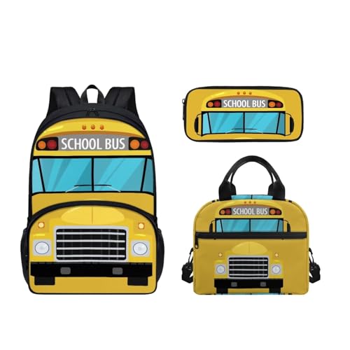 SEANATIVE Leichtes Schulrucksack-Set für Teenager, Mädchen, Jungen, 3-in-1, Schultasche mit Lunchbox, Kinder-Rucksäcke, Schulbus von SEANATIVE