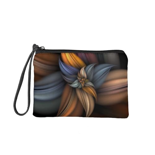 SEANATIVE Münzgeldbörse mit Reißverschluss, für Damen und Mädchen, leicht, klein, Kleingeldtasche, Reisepass-Kartenhalter mit Armband, Kunstblume, Taschen-Organizer von SEANATIVE