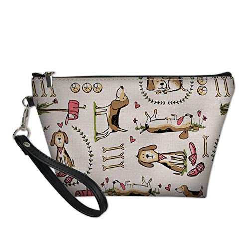 SEANATIVE Persönlichkeit Reißverschluss Clutch Bag Kulturbeutel Organizer Funny Beagles Waschraum Tragbarer Bürstenhalter Organizer mit einer Schicht für Frauen von SEANATIVE