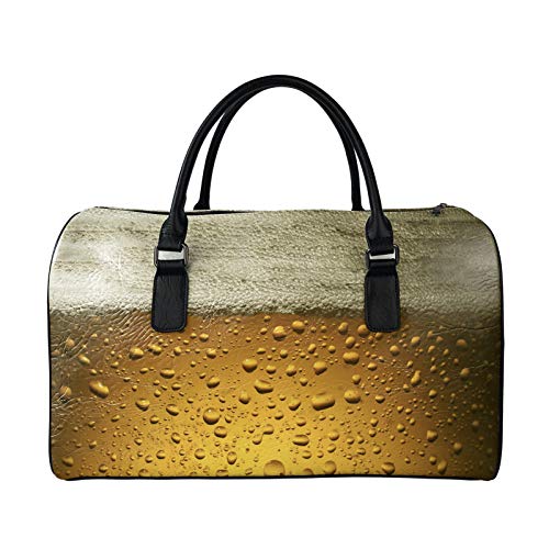 SEANATIVE Reisetasche mit großer Kapazität für Damen und Herren, Leder, Wochenendtasche, Übernachtung, Duffle-Tasche, Gepäck, Orange Beer von SEANATIVE