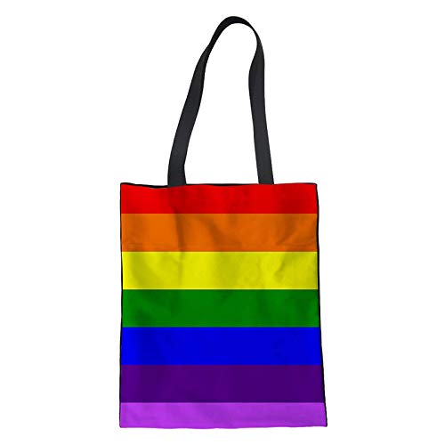 SEANATIVE Einkaufstasche aus Baumwollleinen, wiederverwendbar, Einkaufstasche, Schultertasche, Regenbogenfarben, Large SEANATIVE Einkaufstasche aus Baumwollleinen, wiederverwendbar, Einkaufstasche, Schultertasche, Regenbogenfarben, Large von SEANATIVE