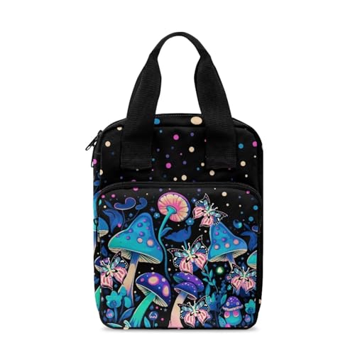 SEANATIVE Trippy Pilz Schmetterling Bibelabdeckung für Frauen Bibeltrage Organizer Tasche Buch Fall Leichte Kirche Taschen Studie Bibelhalter von SEANATIVE