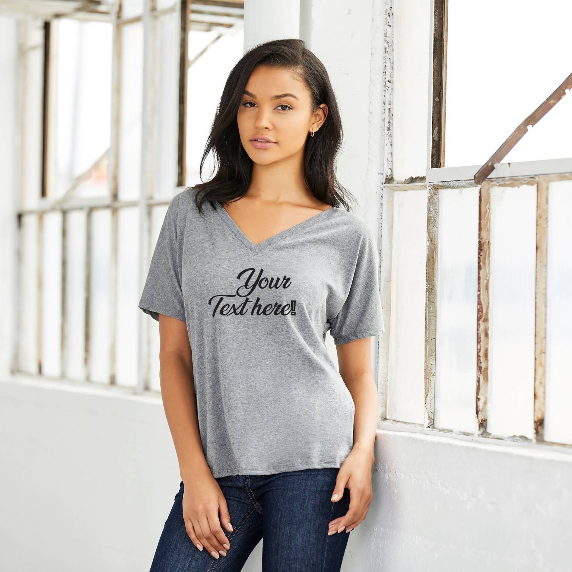 Custom Design, Benutzerdefinierter Text, Cool, Street Wear, T-Shirt, Ihr Text Hier, Grau, Schwarz, Sortierärmel von SEAOCEANTURQUOISE