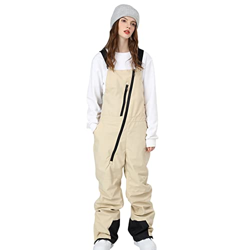 Damen-Ski-Lätzchen, Schneehose, verstellbare Overallhose, verschleißfest, Latzhose, Wandern, Klettern, isolierte Skihose (K2113, Khaki, XL) von SEARIPE