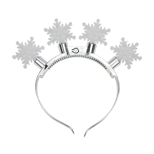 SEARUB Leuchtende Kopfbedeckung, Weihnachtsschneeflocken-Haarreif mit LED-Stirnbändern, niedlicher Kopfschmuck für Halloween-Party-Dekoration, leuchtendes Stirnband von SEARUB