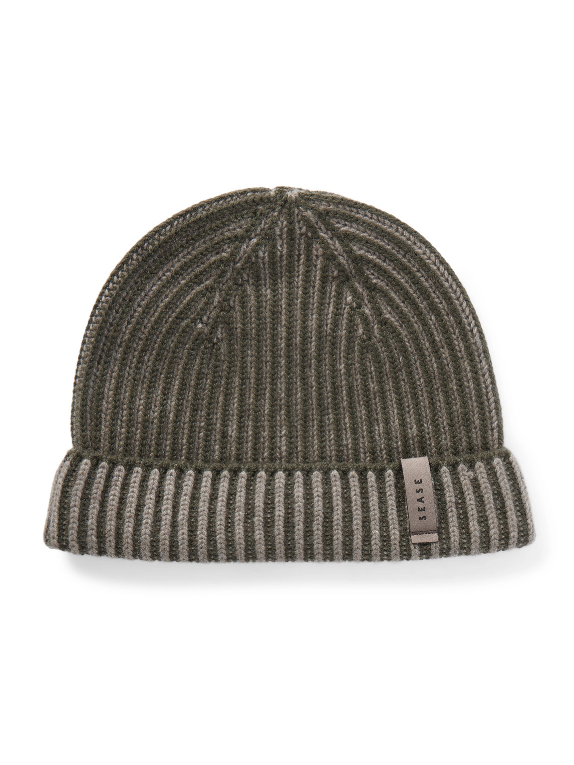 SEASE - Dinghy Reversible Ribbed Cashmere Beanie - Men - Green von SEASE