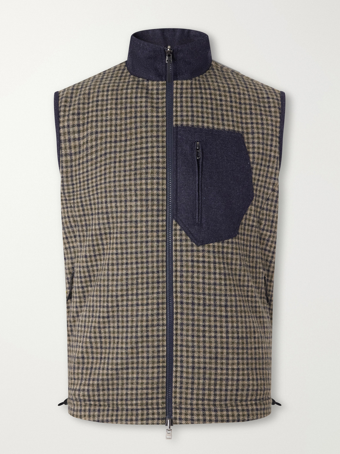 SEASE - Explorer Reversible Checked Virgin Wool and Shell Padded Vest - Men - Blue - M von SEASE