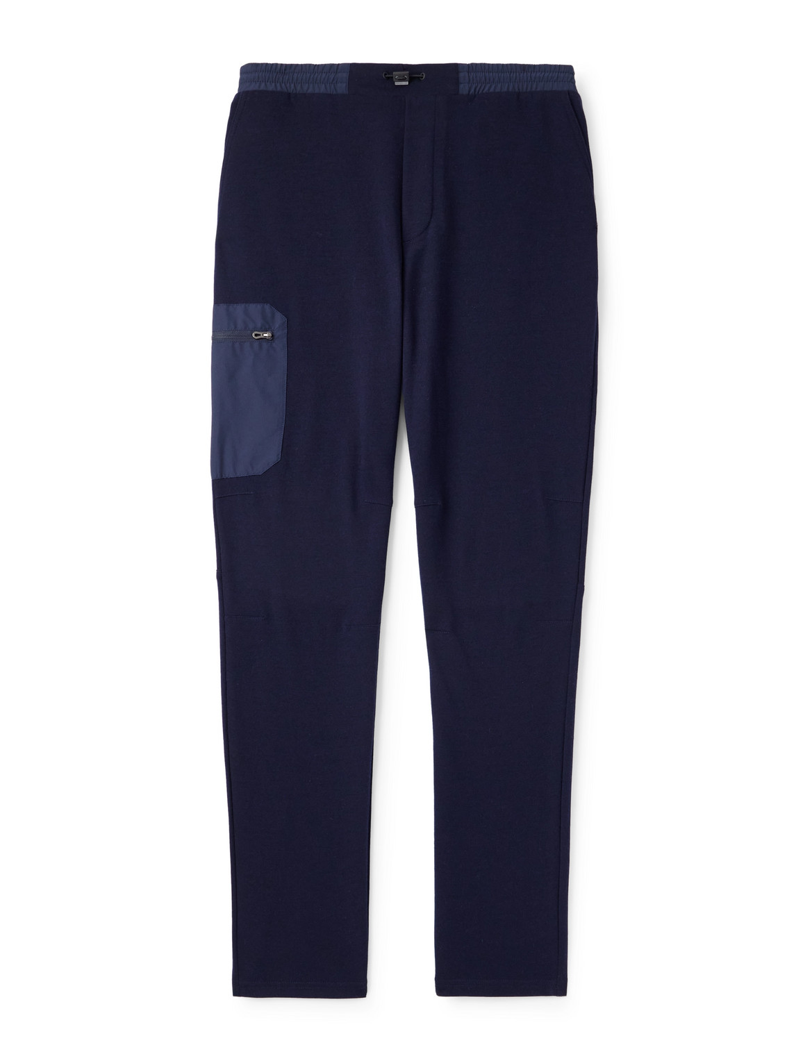 SEASE - Straight-Leg Shell-Trimmed Wool-Blend Drawstring Trousers - Men - Blue - L von SEASE