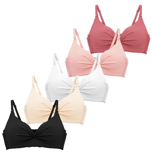 BH Ohne Bügel Teenager Mädchen Gepolsterter BH Nahtlose Unterwäsche mit Verstellbarem und Abnehmbarem Schultergurt Sport BH 10-12jahre von SEAUR