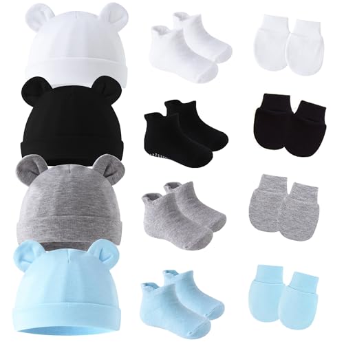 Babymütze Neugeborene Baby Mütze und Handschuhe Socken Set Winter Newborn Mädchen 0-6 Monate von SEAUR