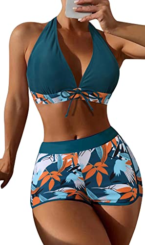 Damen Bikini Set Top mit Badeshorts Beachwear Badeanzug Tankini Anzug L von SEAUR