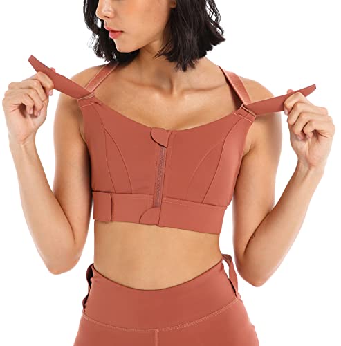 Damen Sport BH Stark Halt Gepolstert Lauf Push Up Ohne Buegel Yoga Top Gekreuzter Rücken Training Bequem Seamless Große Brüste Bustier Crop Top von SEAUR