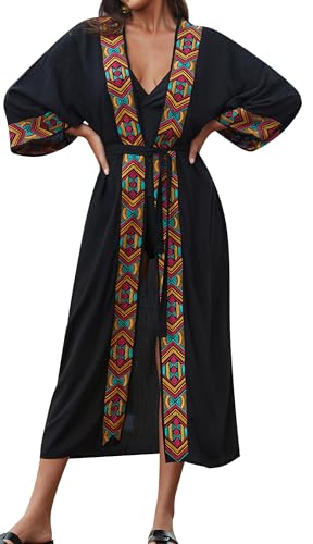 Langes Caftan Maxikleid Damen Sommer Print Beach Lange Caftan Türkische Beachwear Strandponcho Loungewear Türkisch von SEAUR