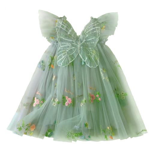 Prinzessin Tütü Partykleid Elegant Spitze Tüll Abendkleid Hochzeit Brautjungfer Festliches Festkleid Kinder Grün 100 von SEAUR