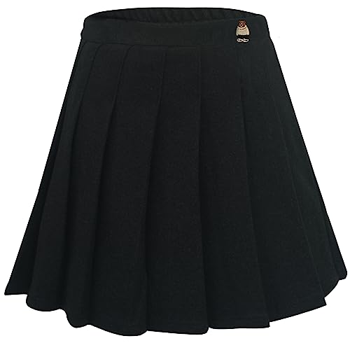 Röcke für Kinder Mädchen Faltenrock Winter Stretch Bund Freizeitrock High Waist Beiläufig Kariertrock Schulröcke Dehnbar Dauerhaft Warm Minirock A Linie Casual High Waist Plissiert Wollrock 146-152 von SEAUR