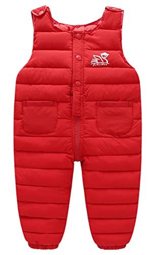 SEAUR Baby Daunenhose Leicht Winterhose Dick Warm Schneehose Kleinkind Skihose Winddicht Outdoorhose - Rot - Gr. 80/86 von SEAUR