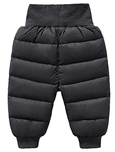 SEAUR Baby Daunenhose Leicht Winterhose Dick Warm Schneehose Kleinkind Skihose Winddicht Outdoorhose - Schwarz - Gr. 74/80 von SEAUR