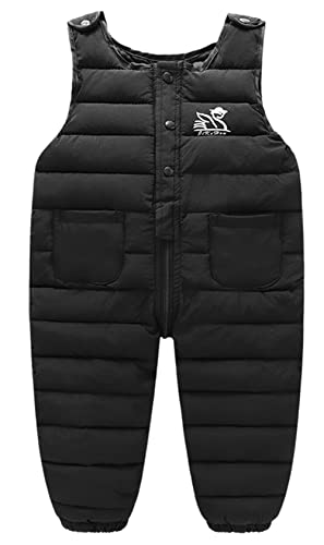 SEAUR Baby Daunenhose Leicht Winterhose Dick Warm Schneehose Kleinkind Skihose Winddicht Outdoorhose - Schwarz - Gr. 80/86 von SEAUR