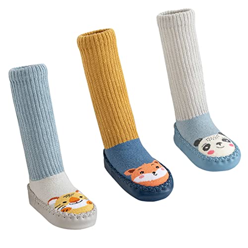 SEAUR Baby Hüttenschuhe Wintersocken Kleinkind Hausschuhe Haussocken 3 Paar Gefüttert Socken - 18-24 Monate - 22-23 EU von SEAUR